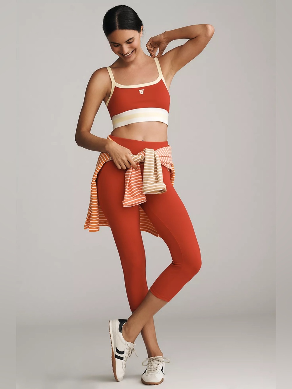 NWT Tretorn x Anthropologie Red Capri Leggings and matching sports bra Medium